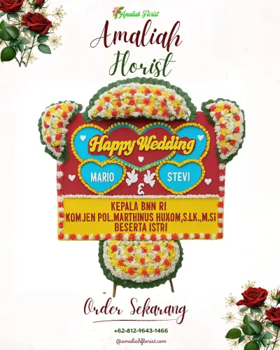 Karangan Papan Bunga Pernikahan di Kedaleman